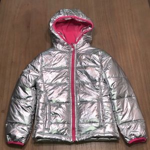 Athletech Girls Size M 7/8 Silver Winter Jacket